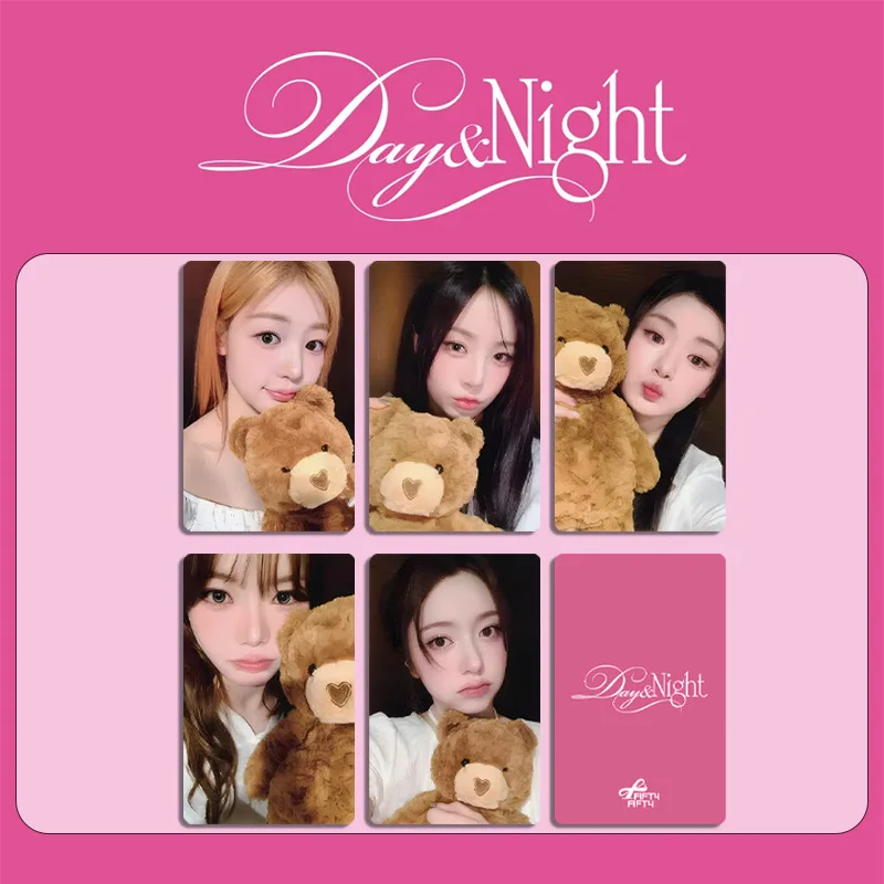 

5Pcs/Set Kpop FIFTY FIFTY Day & Night Mini Album Photocards KEENA MOON YEWON HANA Cute Selfie Lomo Cards Fans Collection Gifts