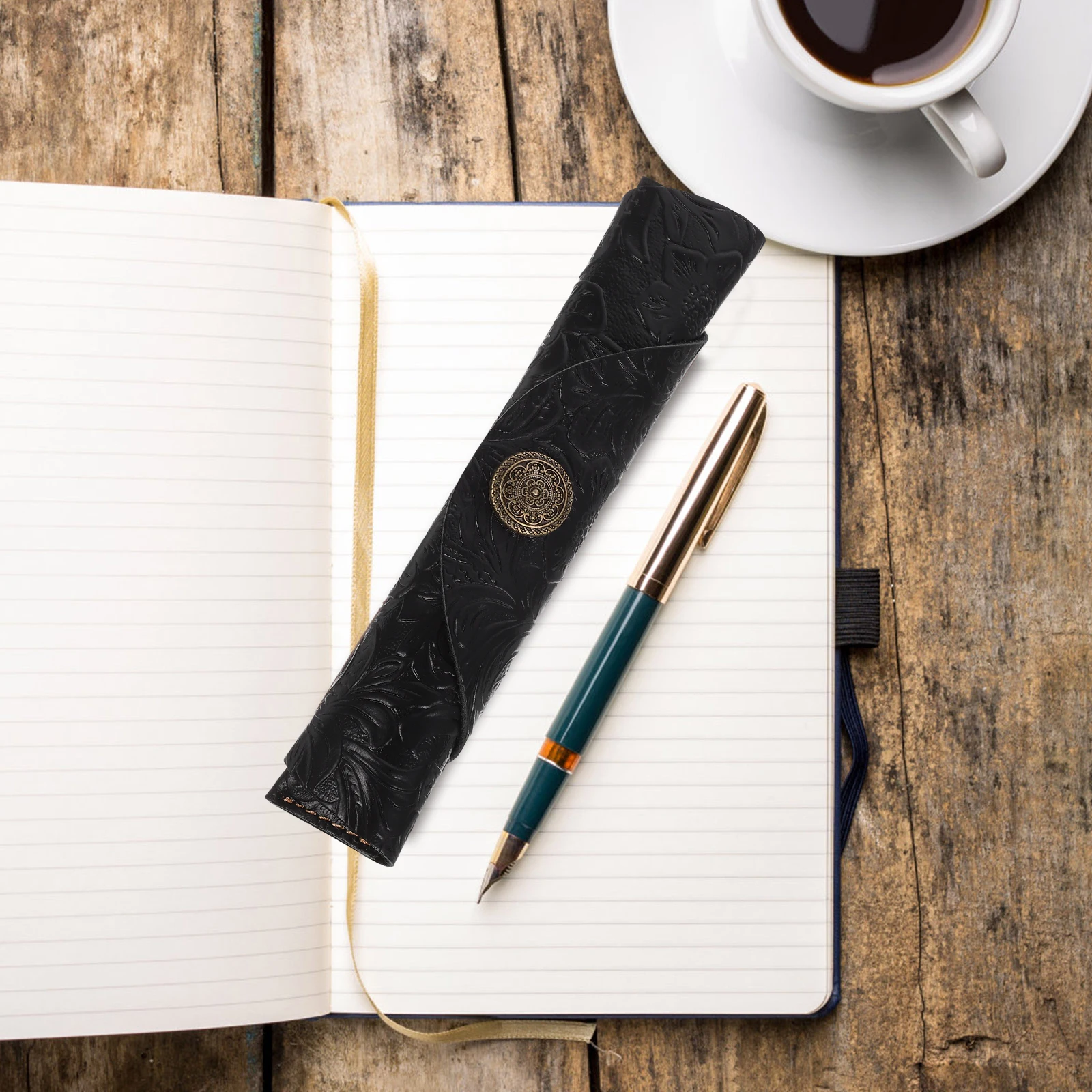 

Pen Case Pencil Storage Wrap Pu Aesthetic Pouch Stationery Bag for Pens
