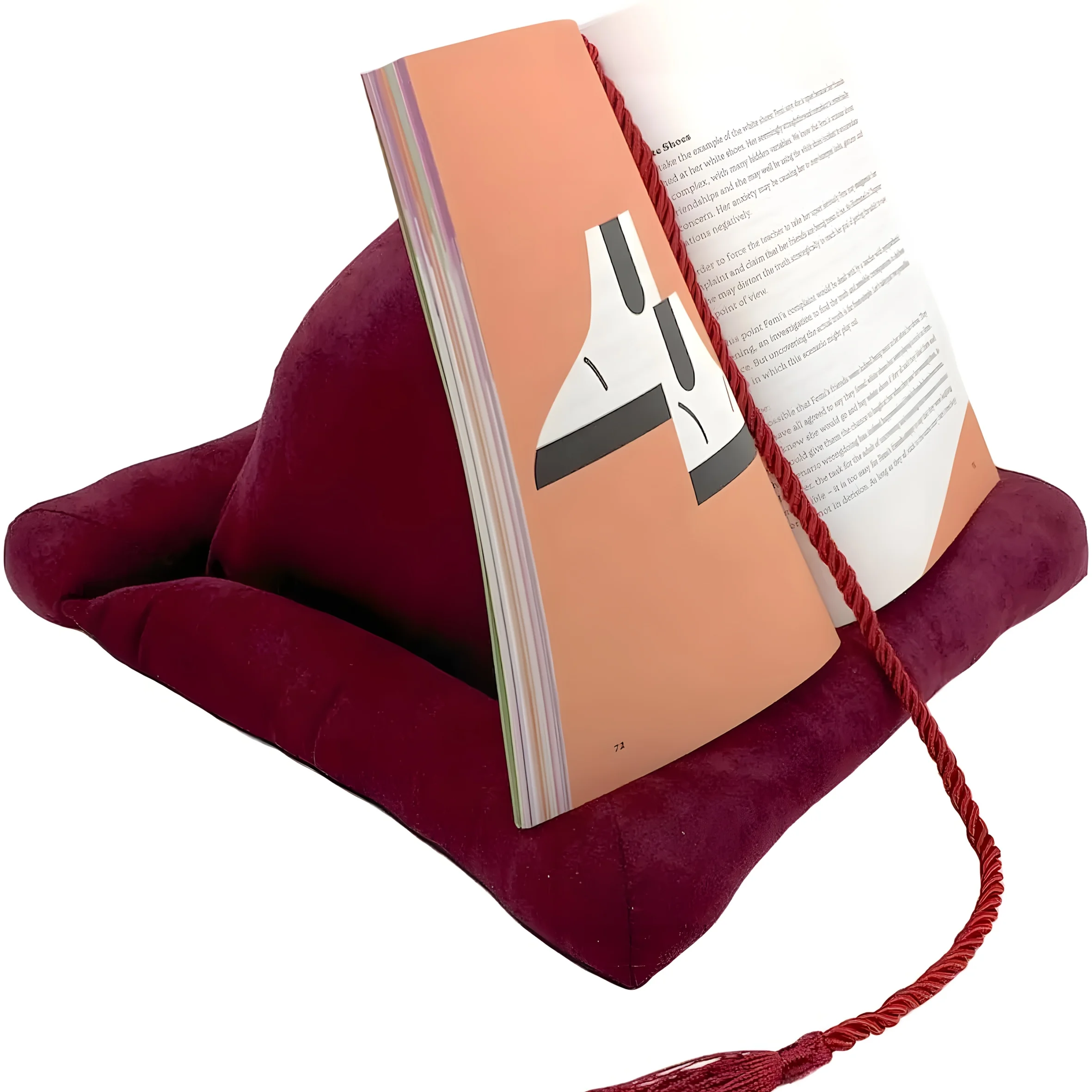 Pyramid Reading Pillow, Reading Bookshelf, Can Place Tablet iPad, Bed Bookshelf, Reading Pillow Cushion, Reading Stand