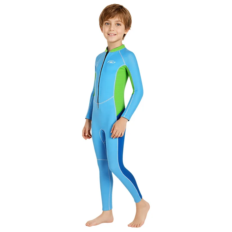 2.5mm Neoprene Boys One Piece Wetsuit Back Zipper UV Protection Warm Wetsuit For Water Sports Swimming Snorkeling Surfing