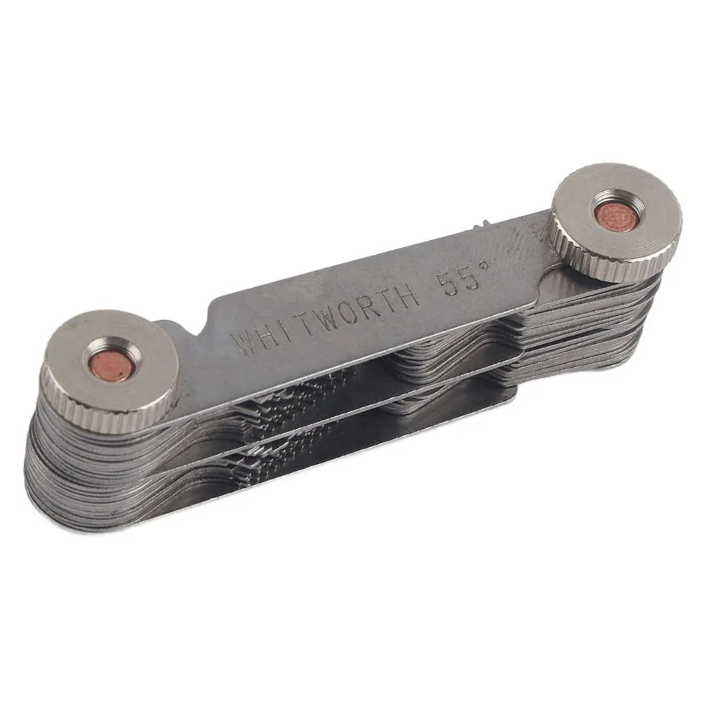 Stainless iron Screw Pitch Measuring Tool Metric Imperial Silver Thread Pitch Gauge 52 Pcs Set Thread Measuring Tool