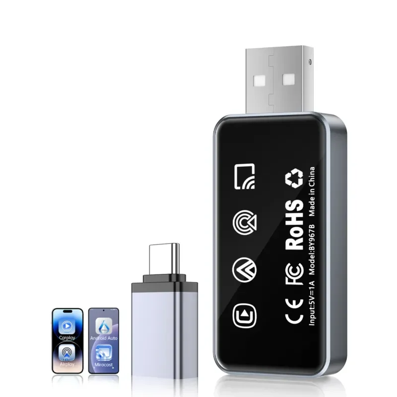 4-in-1 Wireless CarPlay Adapter, Screen Mirroring Smart Car Head Unit Control Module