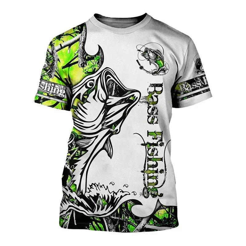 1 Piece Custom Your Picture New Summer Tide Go Fishing Pattern Men T-Shirts  Casual 3D Print Tees Hip Hop Personality Round Neck