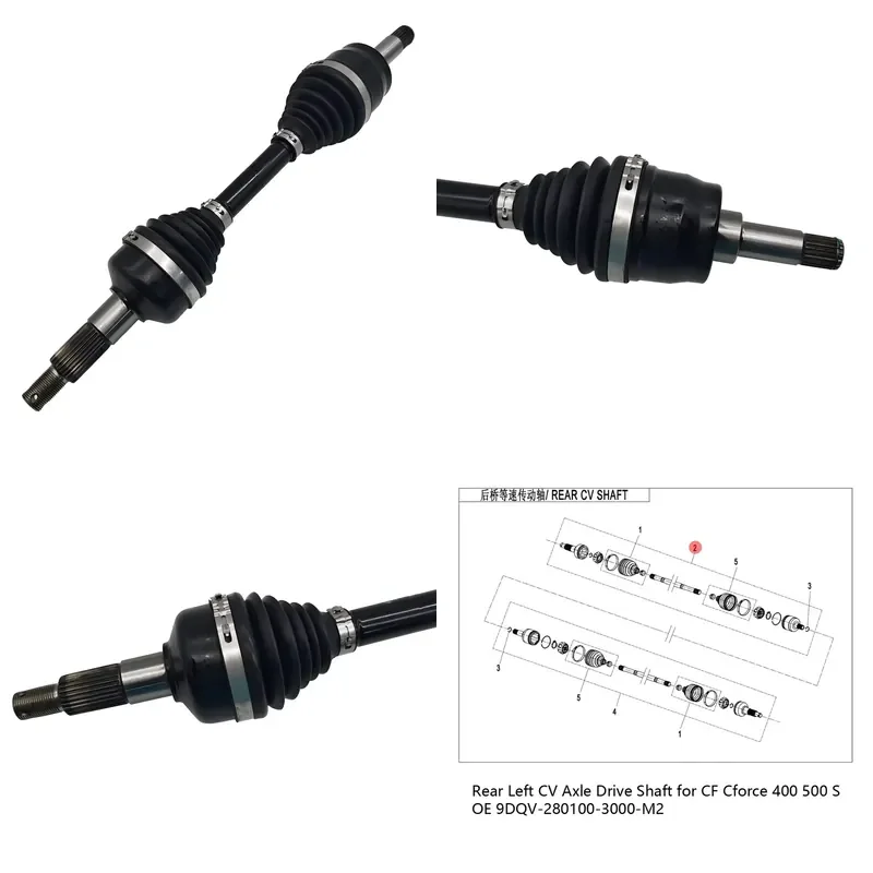 

i CF 400 450 191Q 500S 520 Motorcycle Rear Left CV Axle OE 9DQV-280100-3000-M2 ATV UTV Parts