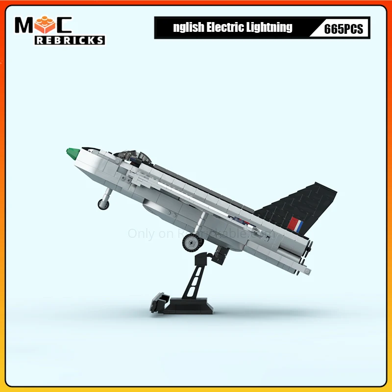 군용 비행기 라이트닝 F.1 XM135 폭격기 MOC 빌딩 블록 모델 DIY 퍼즐 브릭 수집 세트 장난감 선물