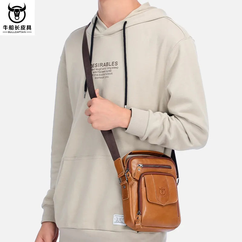 

Квадратная сумка через плечо из натуральной кожи с несколькими карманами из телячьей кожи в стиле ретро, маленькая кепка с отделением, большая вместительная диагональная дорожная сумка через плечо