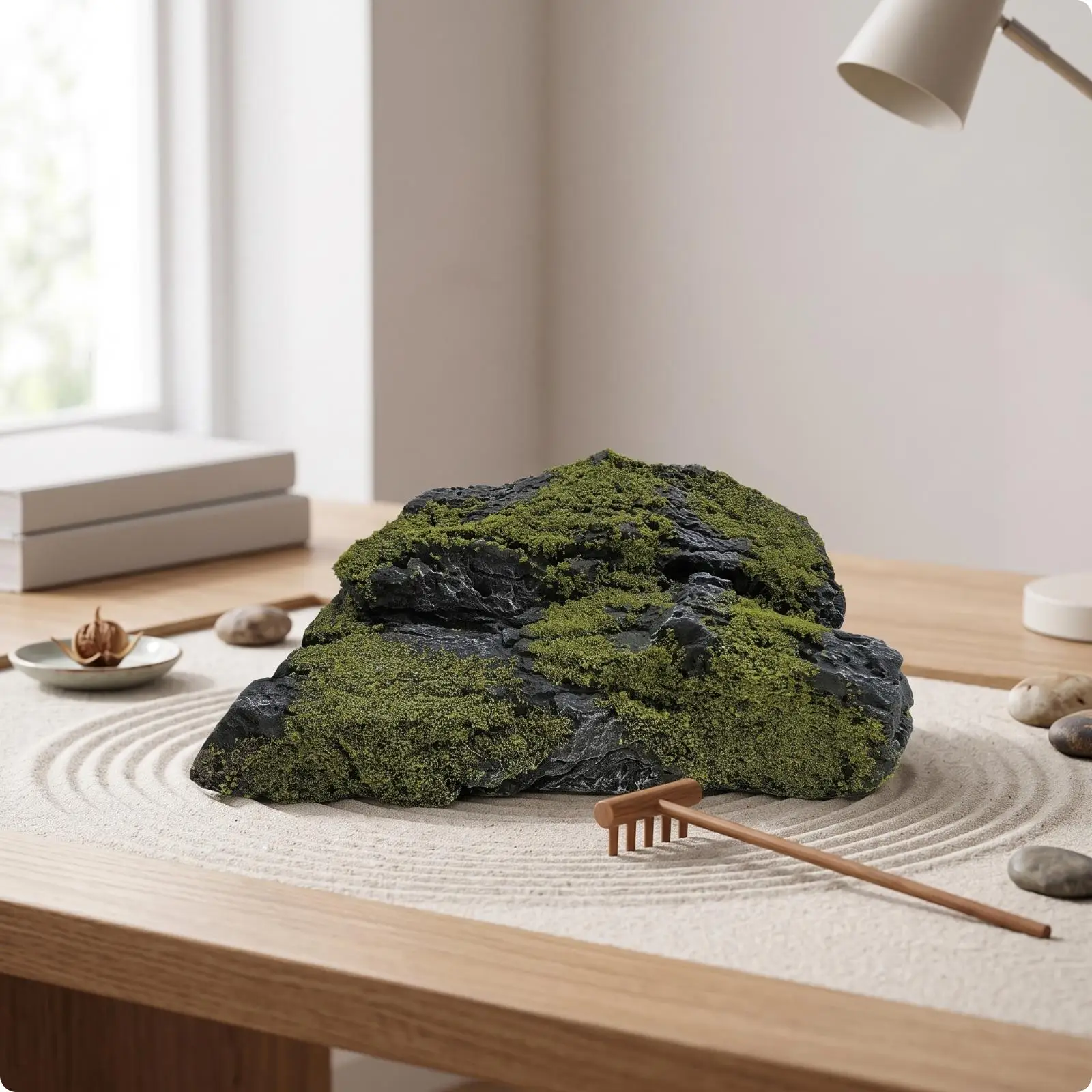Simulated Landscape Rock Mossy Faux Rock with Lichen Artificial Stone with Lichen Realistic Lightweight for Landscapers