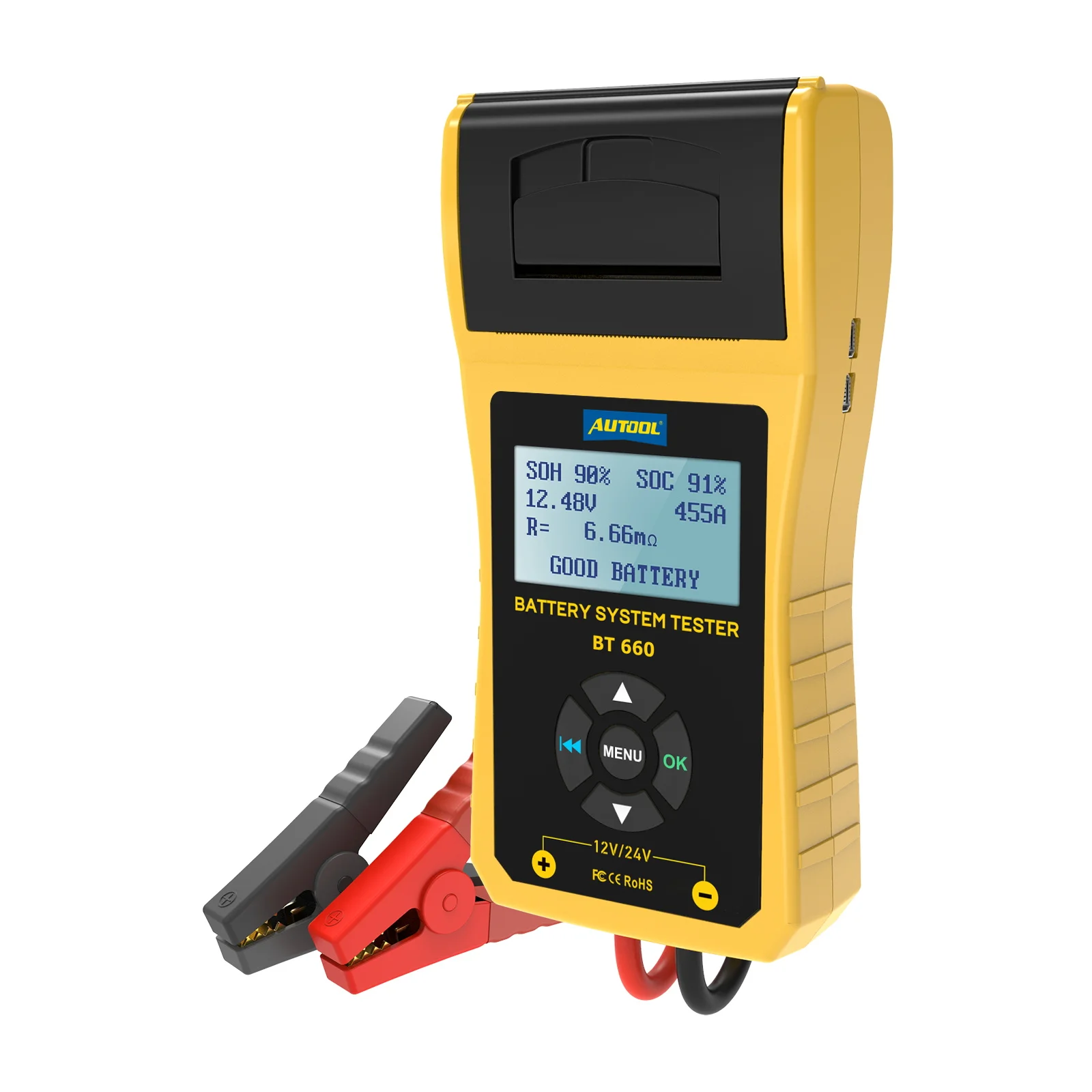 Auto Battery System Tester BT-660 Car Battery Tester Analyzer with Built-in Printer