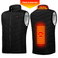 2025 2 Zone Smart Heating Vest Men Women USB Electric Thermal Winter Waistcoat Warm Padded Jacket Outdoor Sport