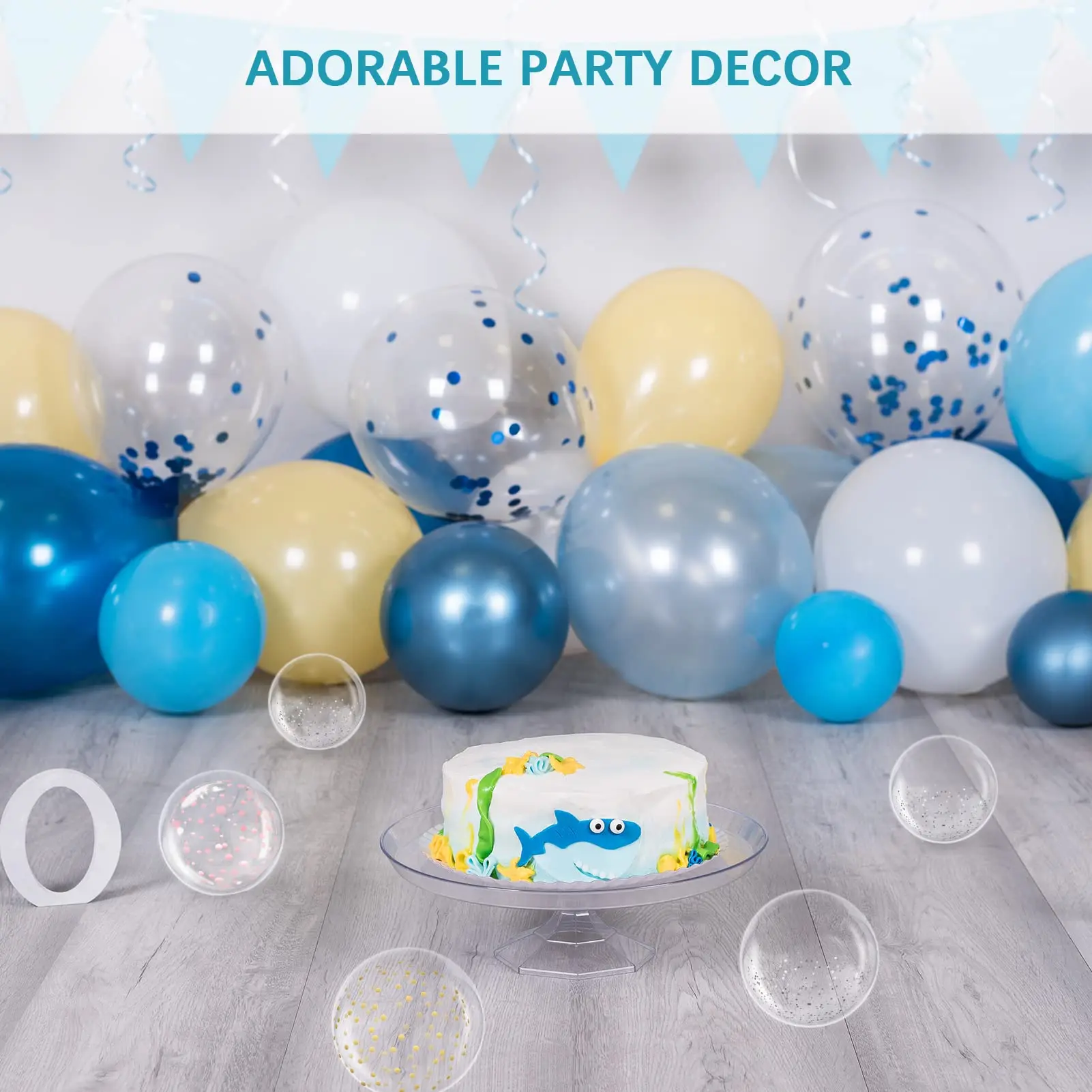 50 Stück kleine klare Luftballons Mini 5 Zoll runde BoBo-Luftballons Kristall transparente Blasenkugel Meerjungfrau Hai Partydekorationen – Detail 4