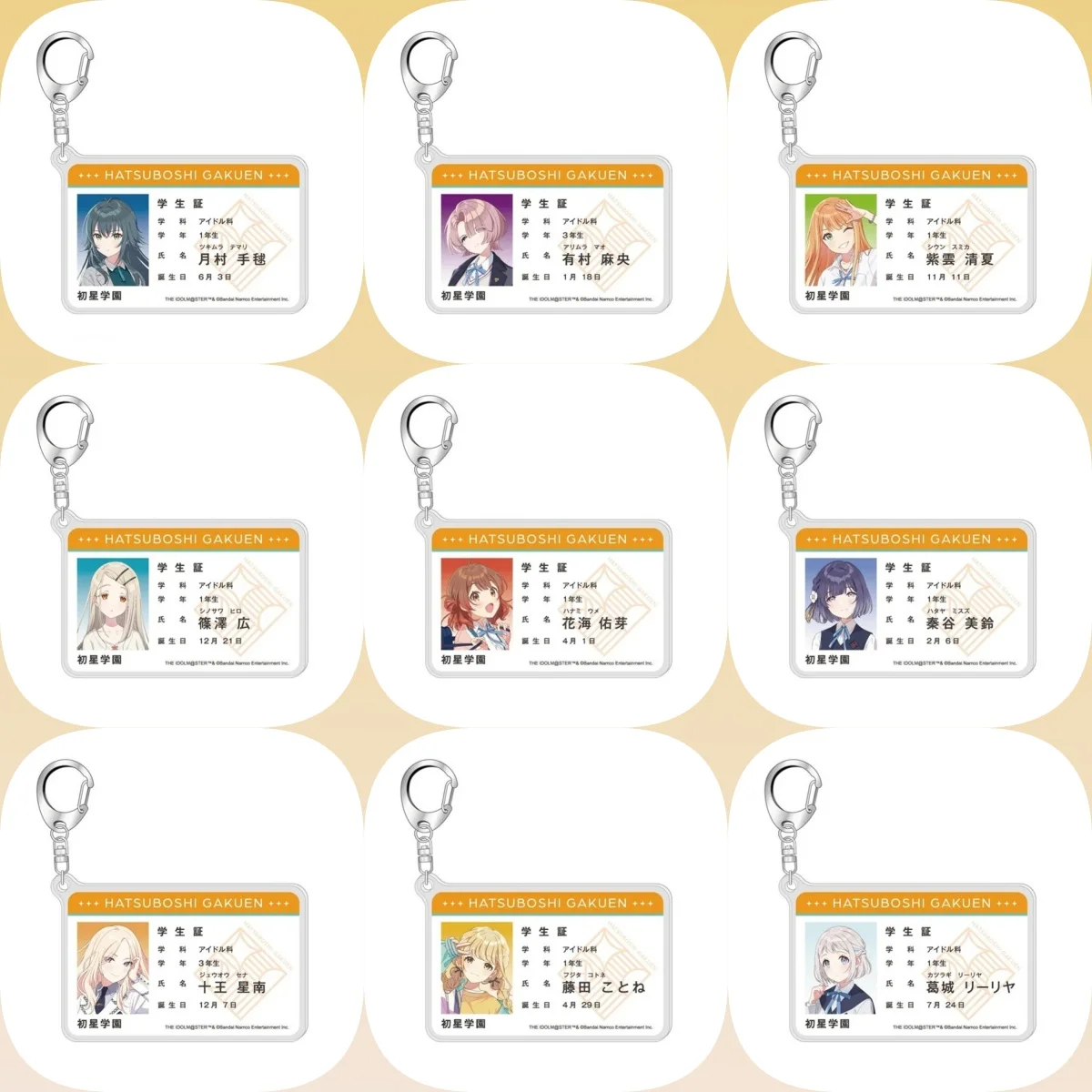 

6CM game The Idolmaster Acrylic Keychain Model Cosplay Characters Ornament Accessories Goods Christmas Gifts