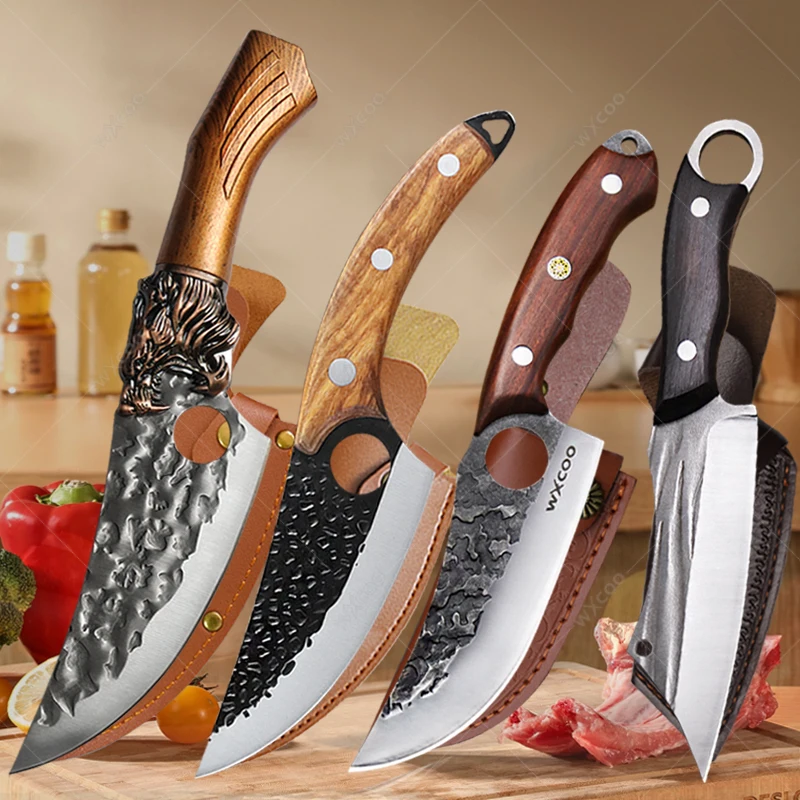 

Household Hand-forged Hand-handled Meat Knife BBQ 1-4pcs Kitchen Boning Knife High Quality High Hardness Sharp Kitchen Tool