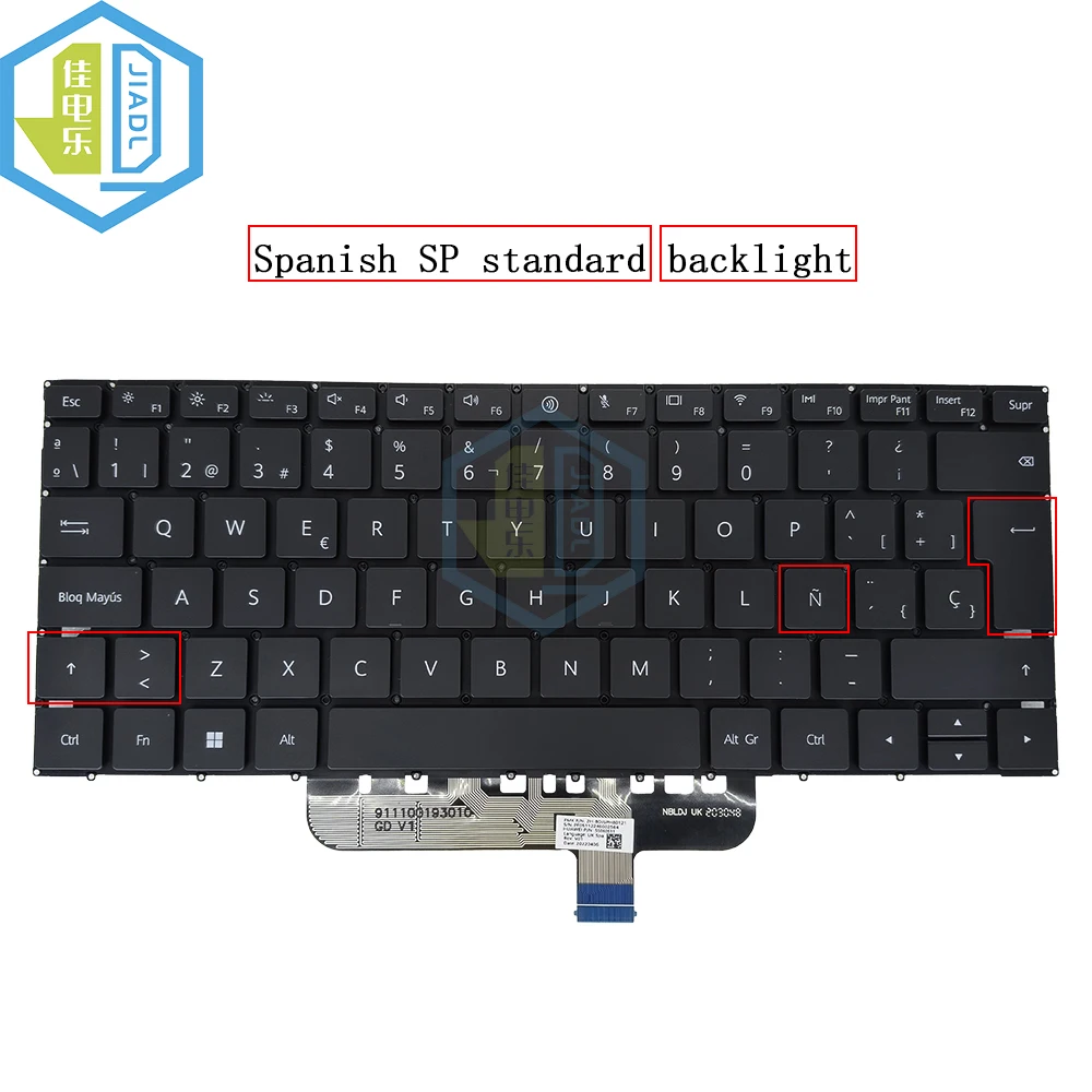 Spain Spanish Backlit Keyboard For HuaWei MateBook 13s EMD-W76 EMD-W56 14s HKD-W56 HKD-W76 MRG-16 HKF-16 SP Fit Latin Backlight