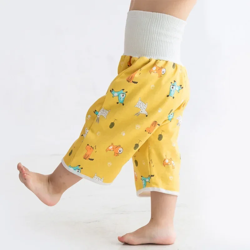 Baby Training Pants 2 in 1 Babies Kids Diaper Waterproof Reusable Cotton Pant Skirts Leakage Mat Cover Sleeping Bed Clothes