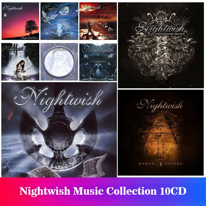 Coleção de Álbuns Nightwish 10CD Som Sem Perdas Sem Capa Áudio Symphonic Power Gothic Heavy Metal Rock CD