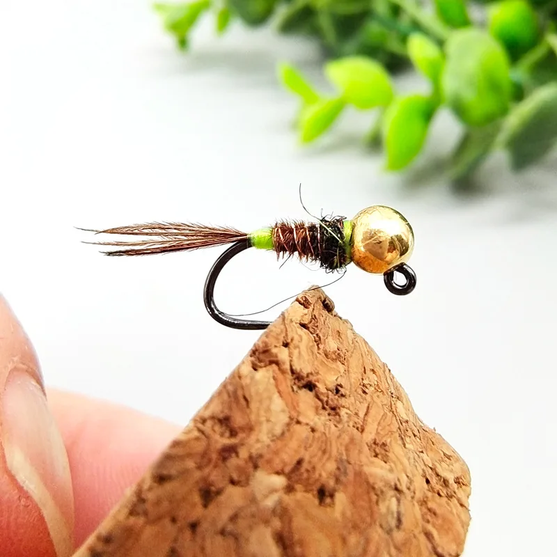 1 Stück Neuer Sinkender Wolframkopf-Nymphen-Fliegenfischerköder Jighead-Nymphen-Fliegen-Set Realistische Insektenköder Angelköder-Zubehör – Detail 10