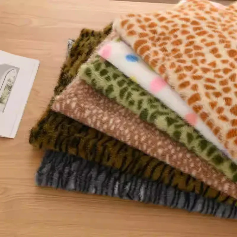 50X160Cm Imitation Mink Fur Fabric Deer Zebra Leopard Printing Handmade Craft Clothing Bag Doll Diy Eco-Friendly Faux Fur Fabric
