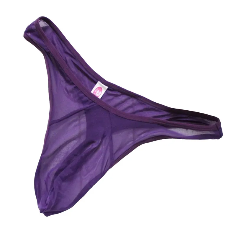 Tanga Sexy transparente para hombre, ropa interior de cintura baja, ultrafina, transparente, transparente