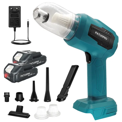 PATUOPRO 무선 미니 자동차 진공 청소기, 다기능 집진기, 휴대용 충전식 전동 공구, 마키타 18V 배터리 