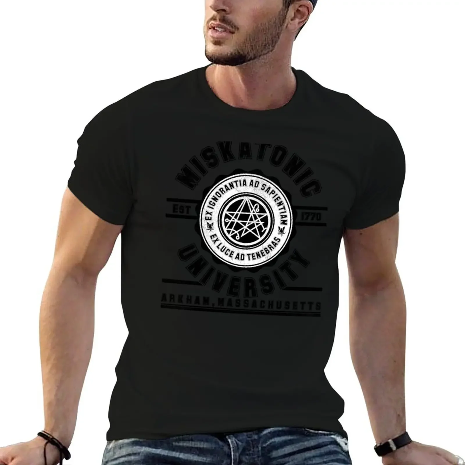 Футболка Miskatonic University of Cthulhu Alumni, футболка с рисунком, рубашка на заказ, тяжелые футболки для мужчин