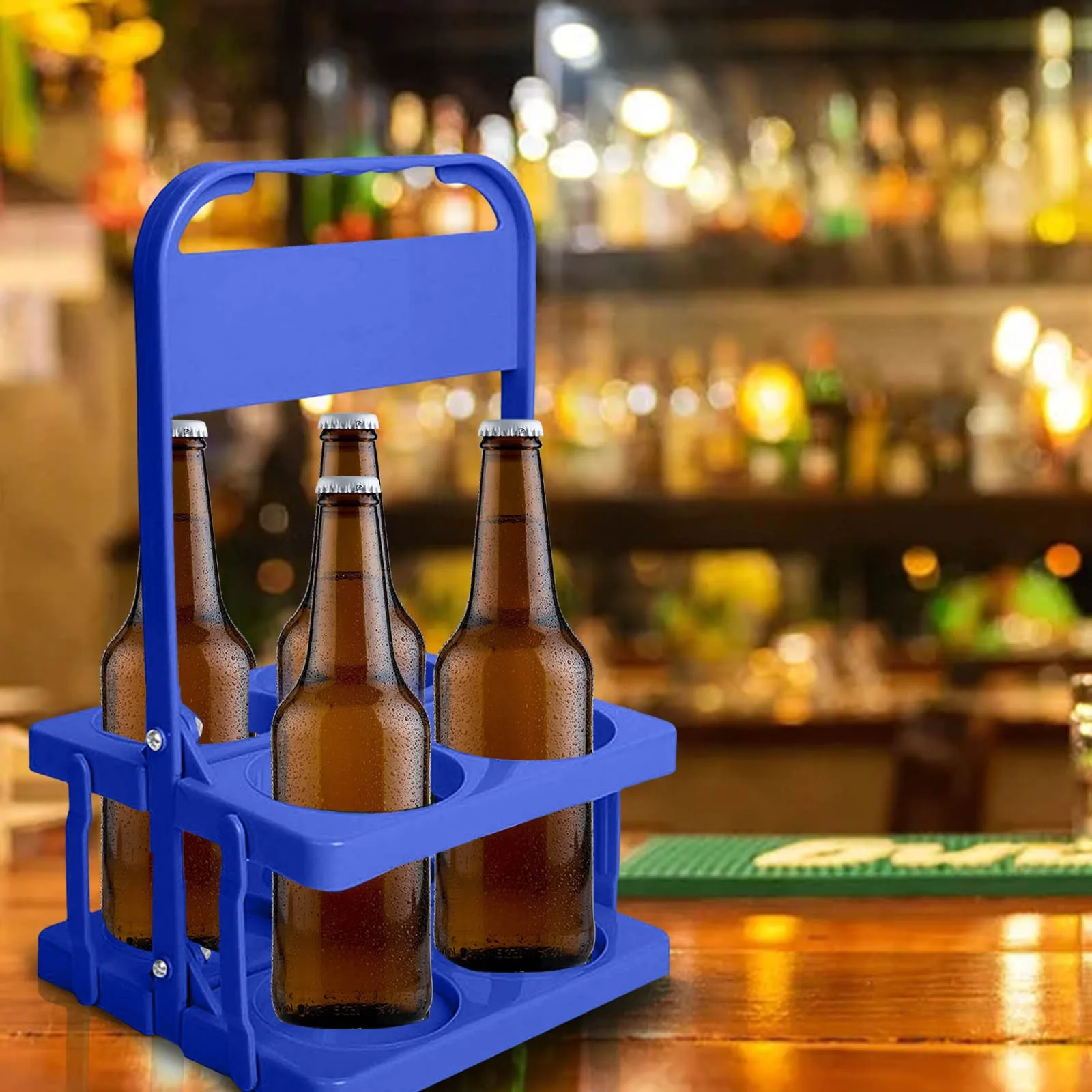 Reusable Wine Cup Rack Portable Beer Carrier 4/6 Pack Folding Drinks Holder Six Pack Beer Rack Collapsible Plastic