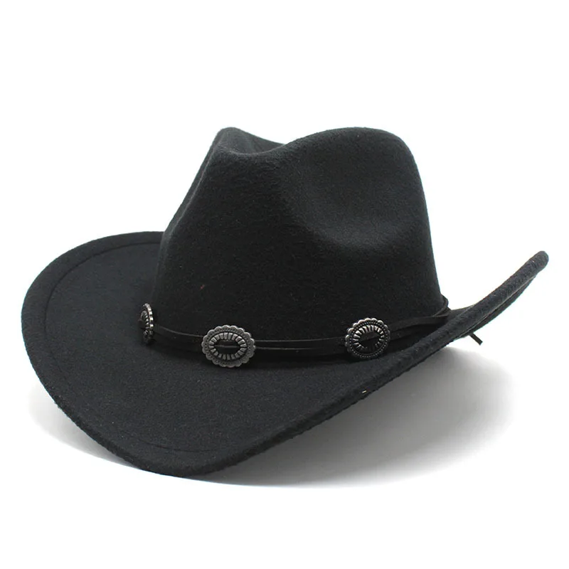 

European And American Foreign Trade Woolen Hat Men S Western Cowboy Hat Equestrian Hat Curved Brim Felt Hat Women