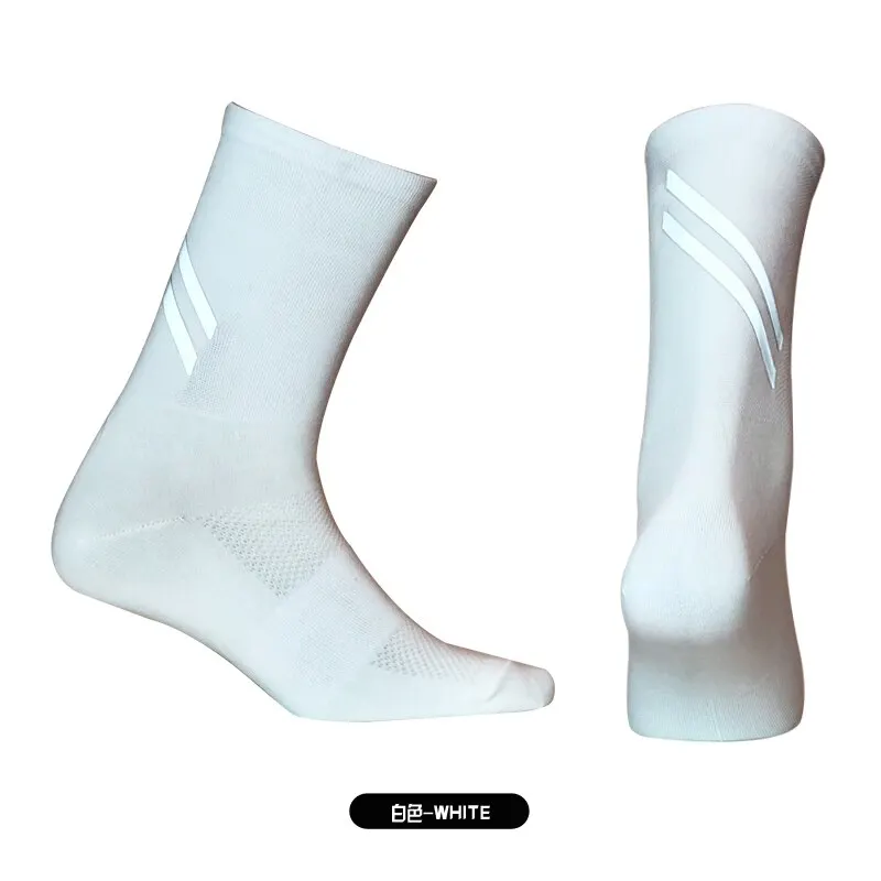 New DH high-reflective cycling socks cycling running fitness moisture wicking lycra breathable tube socks DH-32X