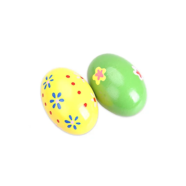 5Pcs Wooden Egg Maracas Educational Random Color Musical Sound Shakers for Kids Primary Wooden Egg