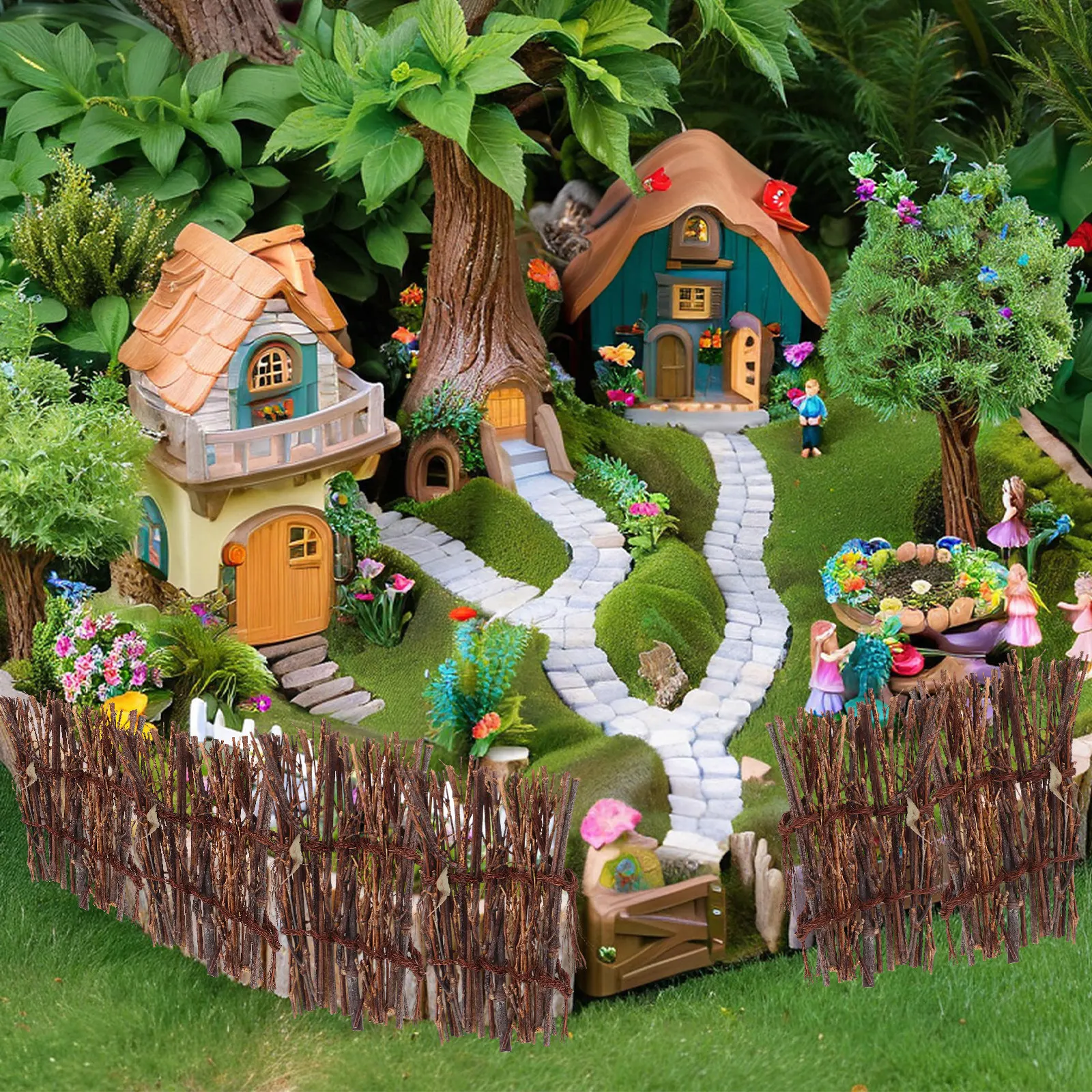 Bonsai Garden Wall - Valla en miniatura tejida a mano,