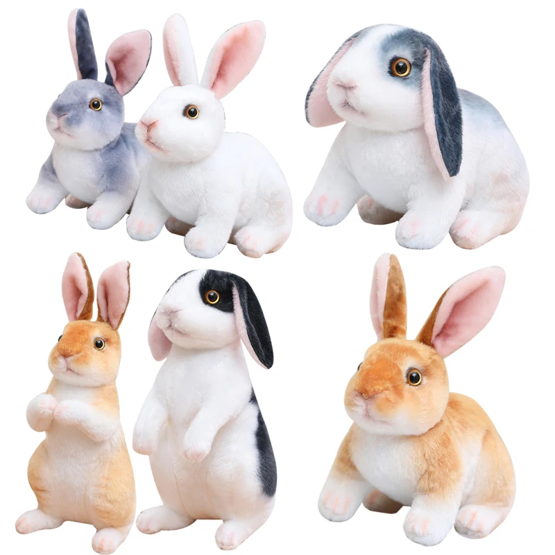 

About 30CM Lovely Fluffy Lop-eared Rabbits Plush Toy Baby Kids Appease Dolls Simulation Long Ear Rabbit Pillow Kawaii Xmas Gift