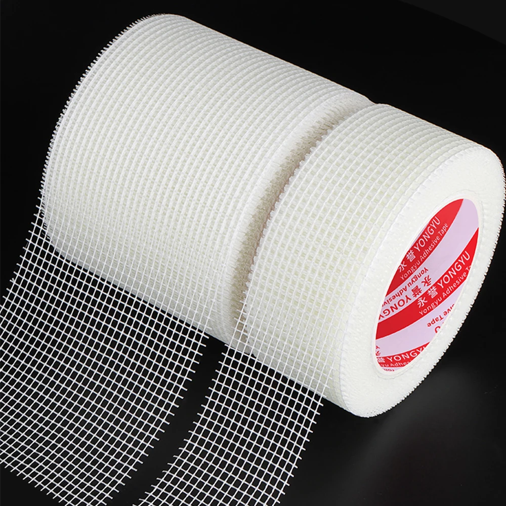 Anti-crack Self-adhesive Fiberglass Mesh Tape Adhesive Cover Plaster Alkali Resistant Tape for Wall Cement Board Crack Repair