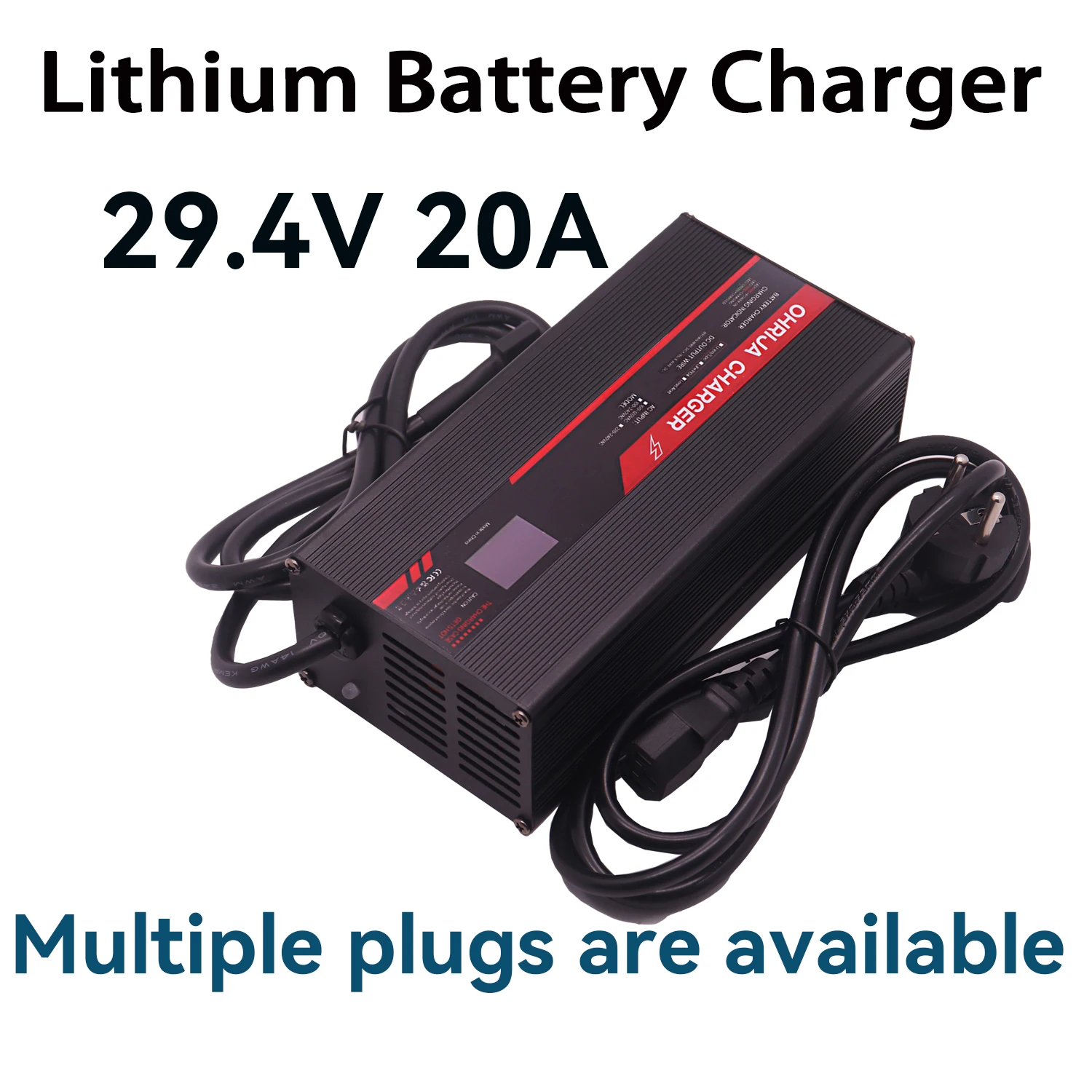 

29.4V 20A High power Fast Charger For 7strings 25.9V Lithium Battery Charger igh-power intelligent display aluminum shell case