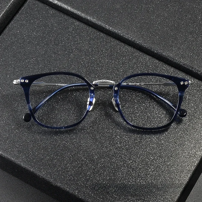 

Brand Designer Acetate Men Square Optical Glasses Frame N052 Retro Handmade Titanium Lightweight Japanese Men Blue Light Eyewear