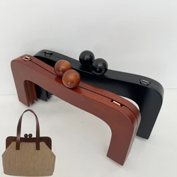 22CM Wood Head Bag Purse Frame with Screws Handbag Handle Wood Bag Parts Chain Clasp Accessories for Wallet And Coin Bag Making