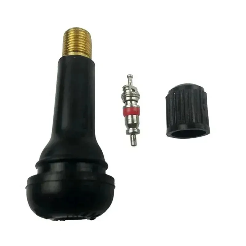 Black TR414 Tubeless Car Wheel Tire Valve Stems with Caps Snap in Type Rubber Tire Valve Stem Cover Car Motorcycle Accessories