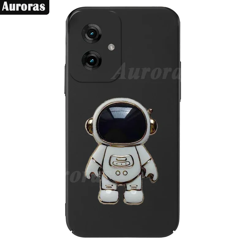 Skinlee For Moto G55 G35 Case Astronaut Stand Bracket Silicone Shockproof TPU Cover For Moto G35 G55 Moto Back Casing