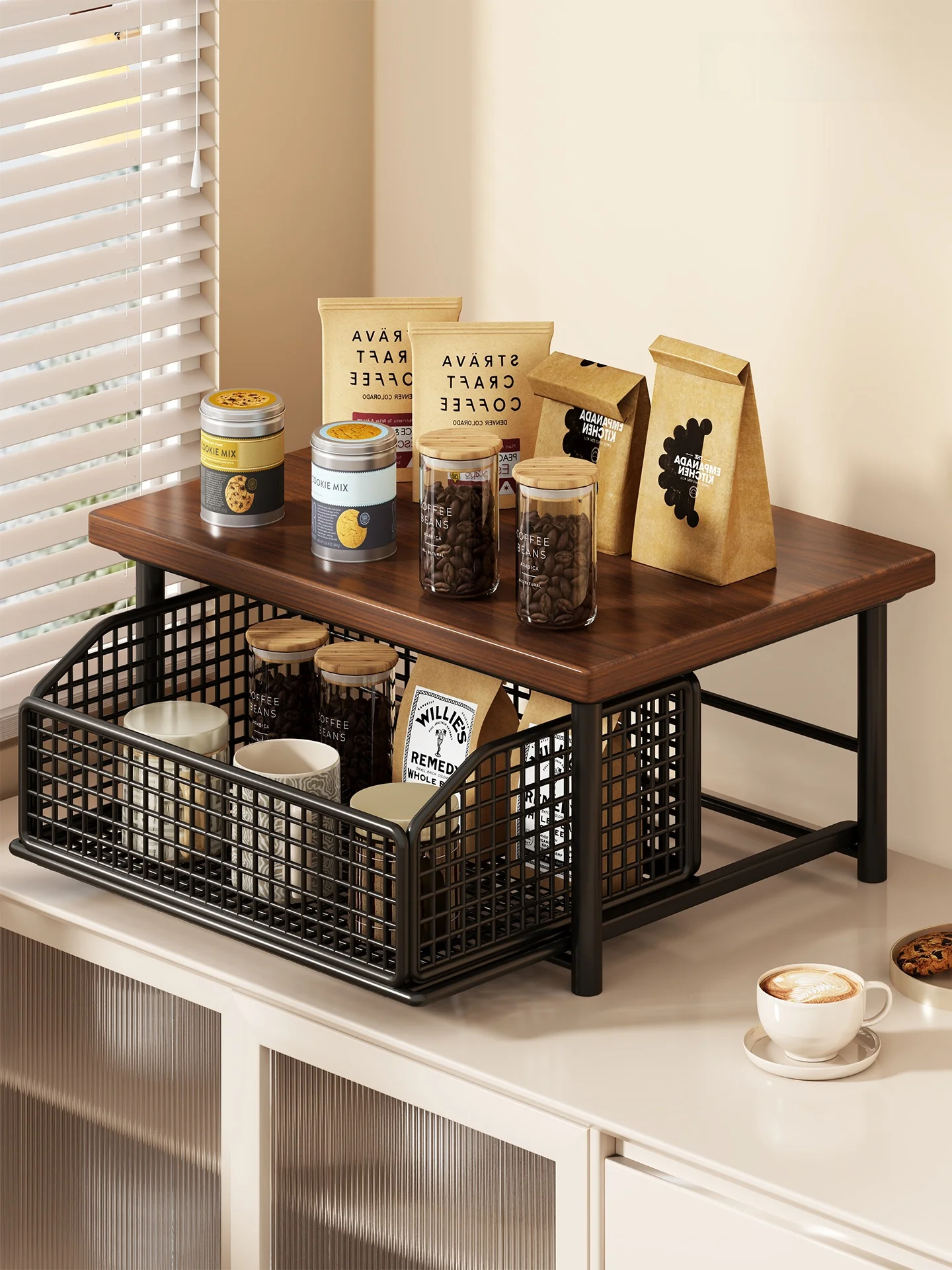 multi-layer-coffee-maker-desktop-organizer-metal-tea-bag-cup-holder-home-use-snack-rack-cup-storage-device-pure-color-style