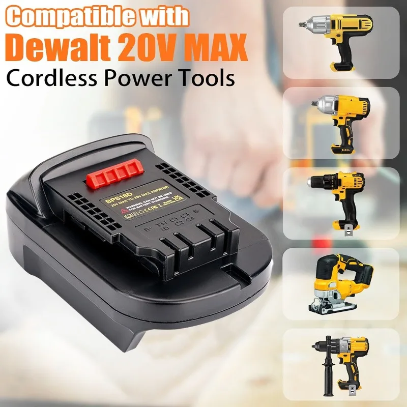 ALASICKA BPS18D Battery Adapter for Black+Decker/Porter-Cable/Stanley 20V Convert To Fit for Dewalt 20V MAX Cordless Power Tools