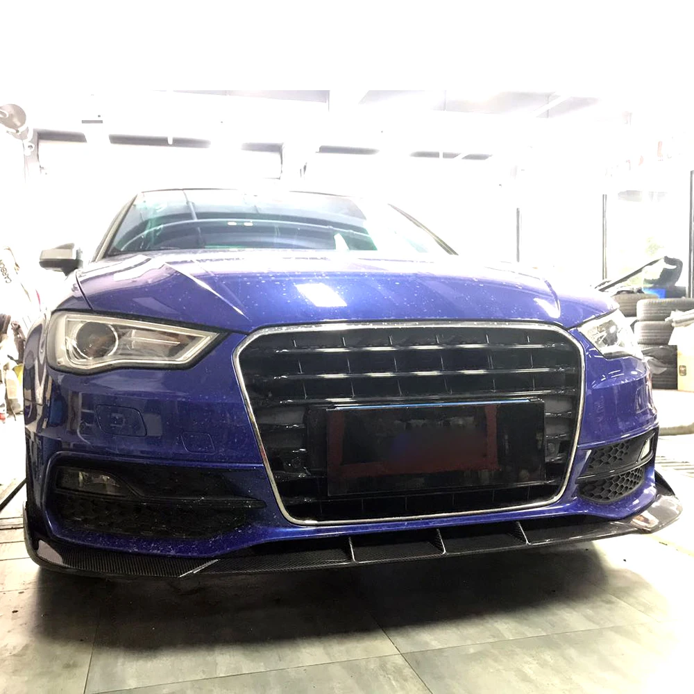 سبويلر شفة المصد الأمامي من ألياف الكربون لسيارة أودي A3 S-LINE S3 Hatchback 2014-2015