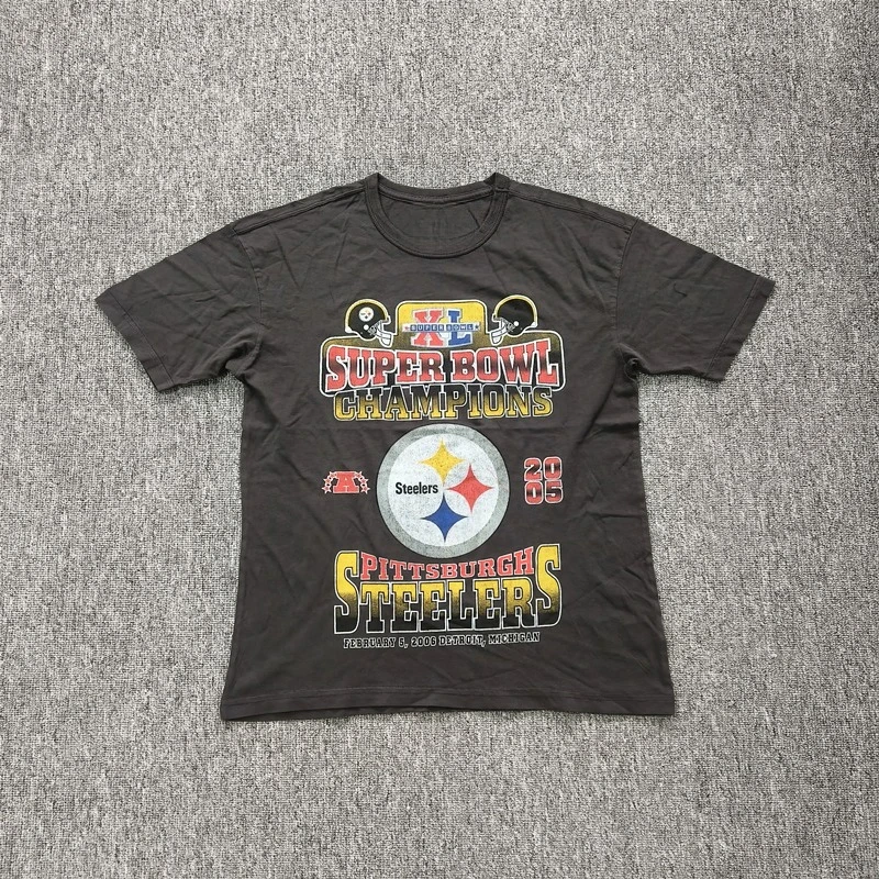 T-shirt stampata rugby in puro cotone di marca sportiva di moda NF L T-shirt estiva girocollo allentata casual manica pura unisex all'ingrosso