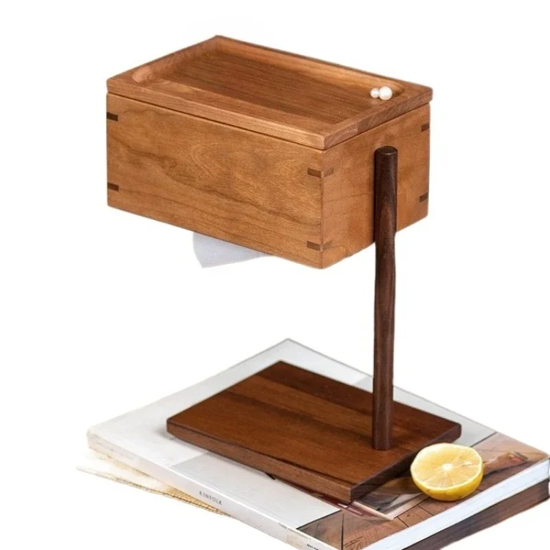 

Настольный вертикальный ящик для хранения бумаги из цельного дерева, легкий роскошный ретро-коробка для салфеток для отеля, гостиной, универсальный, красивый и практичный