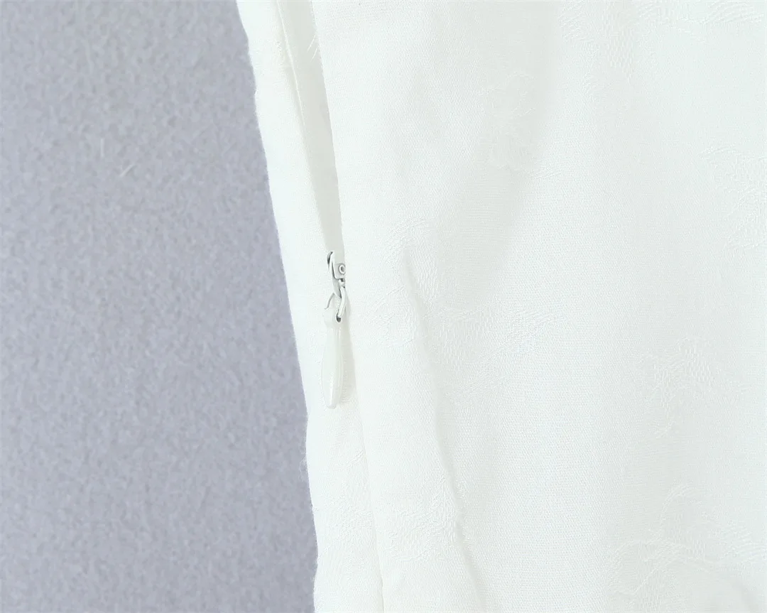 여성 화이트 보우 스트랩 맥시 드레스