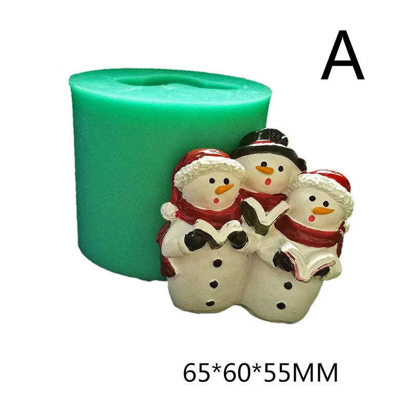 Christmas Snowman Old Man Model Silicone Mold 3d Stereo Gypsum Resin Ornament Model Crystal Glue DIY