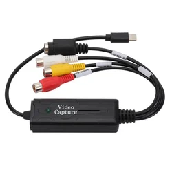 RCA AV to USB C Converter Video Capture Card Adapter 1 Channel AV NTSC PAL Video S Video/Composite to USB Converter