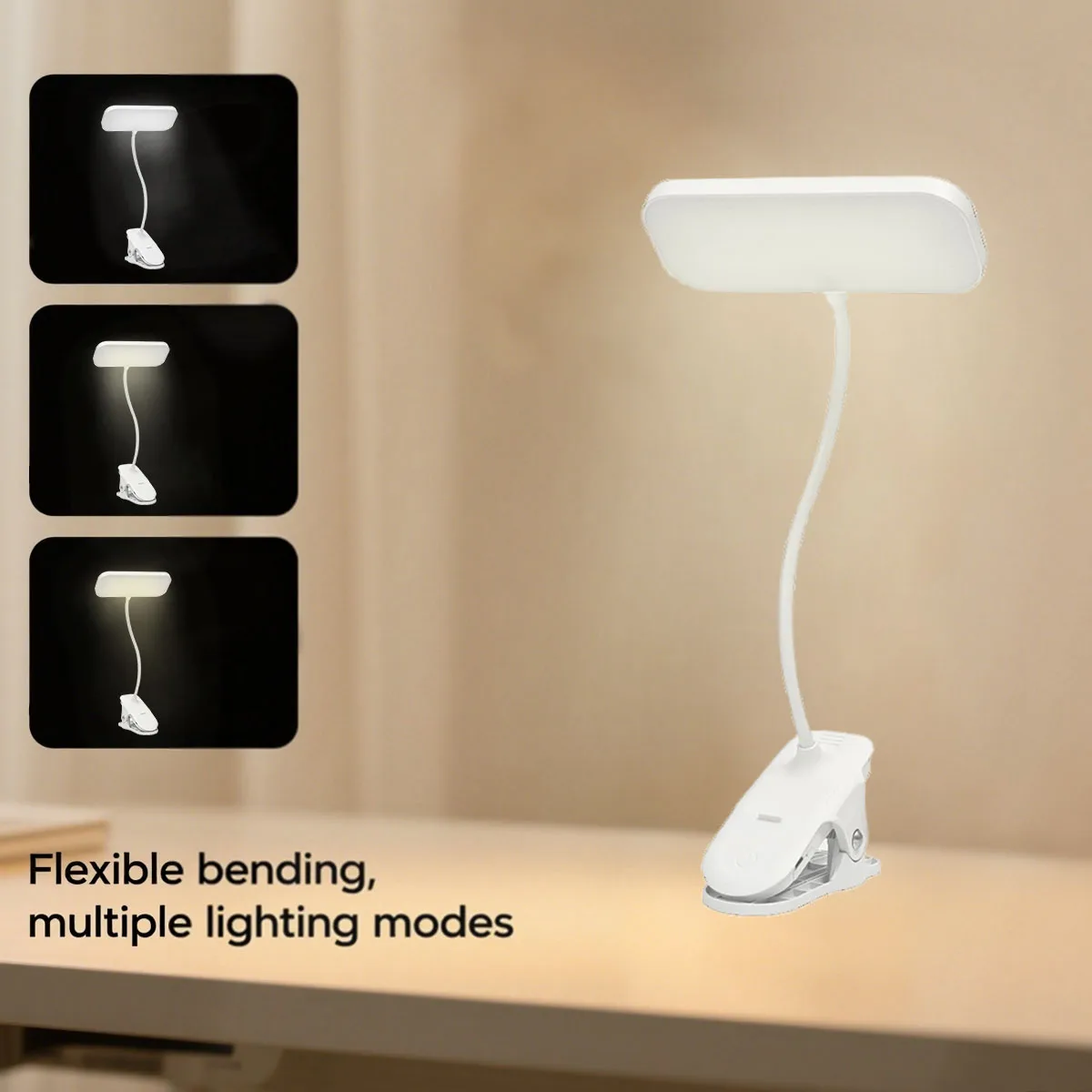 Lampada da scrivania ricaricabile tramite USB, lampada per illuminazione da ufficio e studio, luce notturna, tre modalità di illuminazione, controllo touch