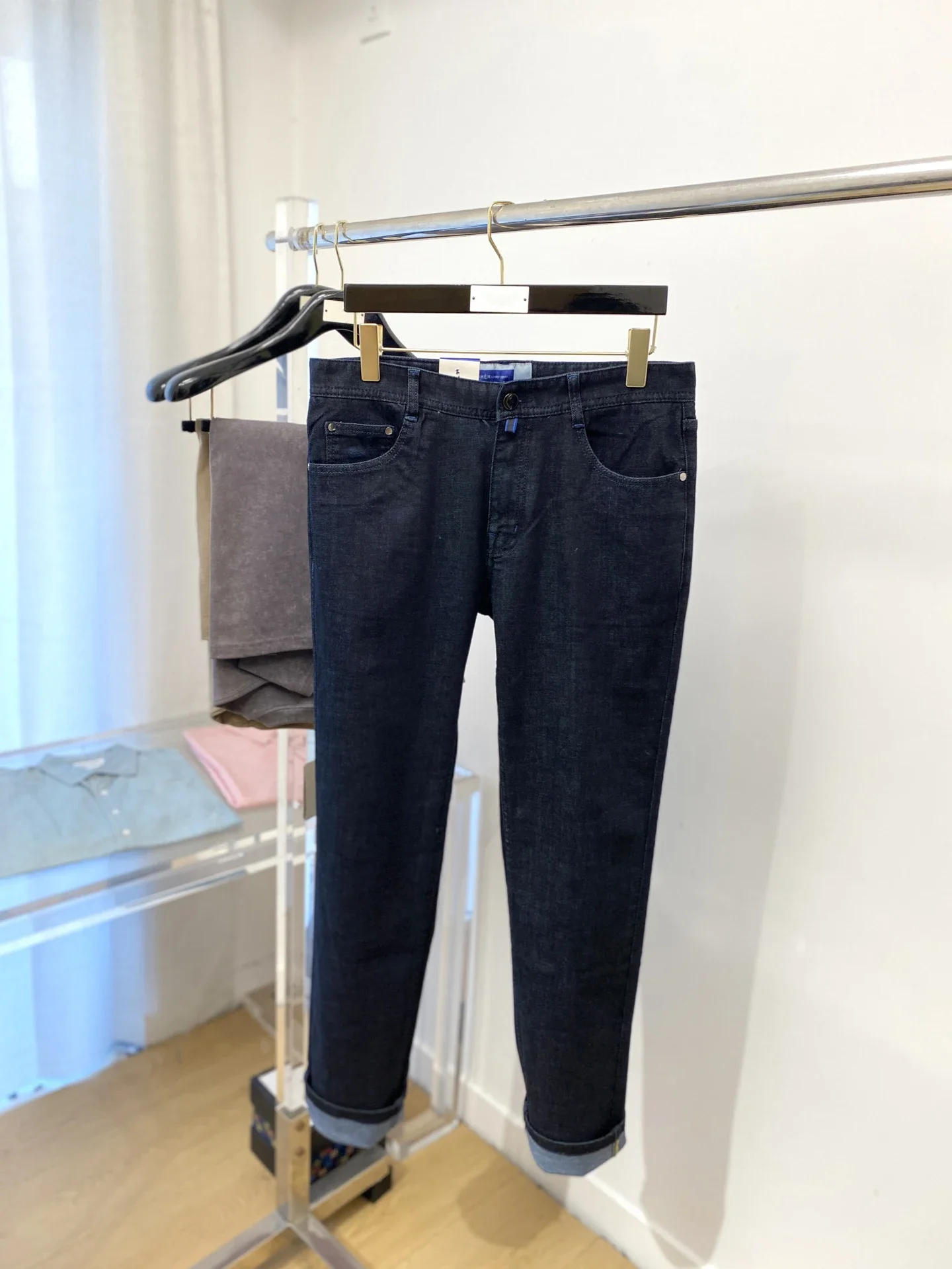 

BLSK CPRT Jeans Thick Cotton Men 2025 Autumn Winter new Embroidery warm high quality Fashion straight Blue Big size 30-42 Pants