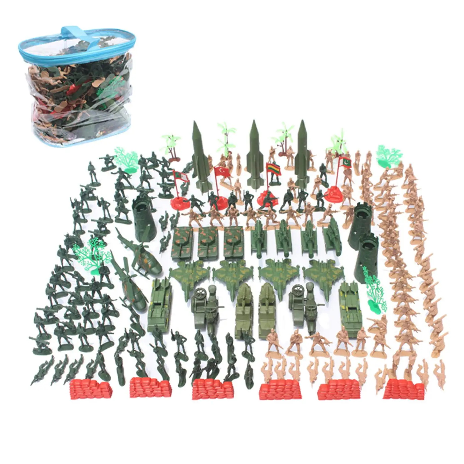 Army Action Figures Playset para crianças, Brinquedo para meninos e meninas, meninos, 203pcs