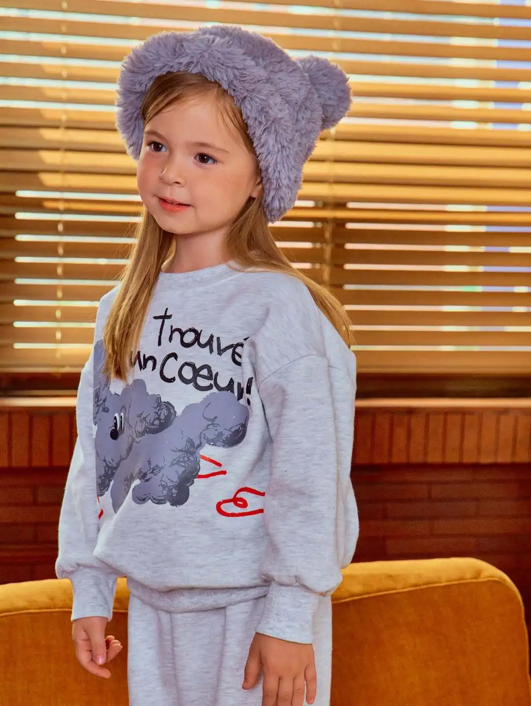 طقم سويت شيرت للأطفال 2025 خريف/شتاء وصل حديثًا سروال كاجوال من القطن الخالص مبطن بالصوف دافئ للأولاد والبنات