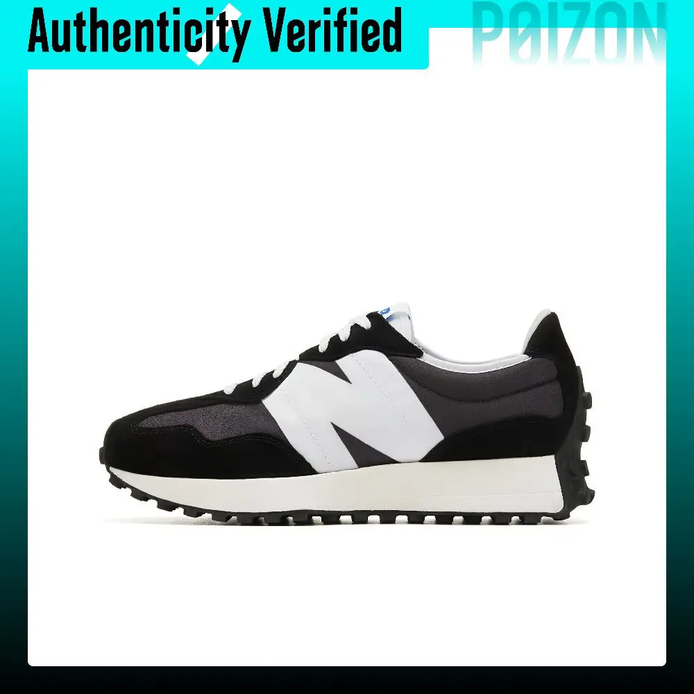 New Balance NB 327 Abrasion Resistant Breathable Low top Casual City Commuting Running Shoes Unisex Black White MS327LB1