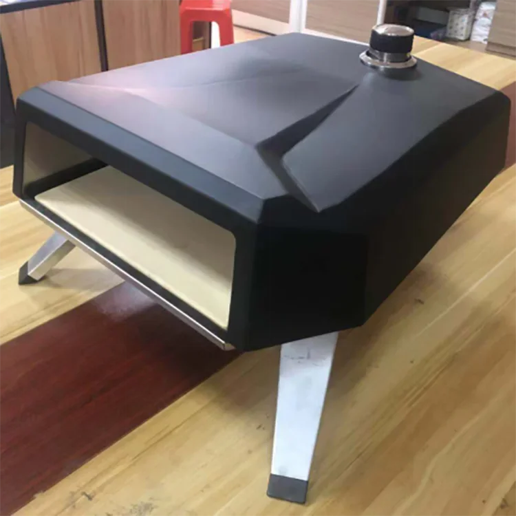 

Outdoor Portable Multi-function Oven Aluminum Handle Black Foldable Desktop Gas Pizza Stove